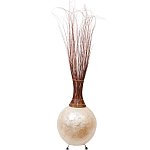 Торшер из перламутра на металлическом каркасе Indonesian Comet варинант исполнения - 3 | Loft Concept в Екатеринбурге