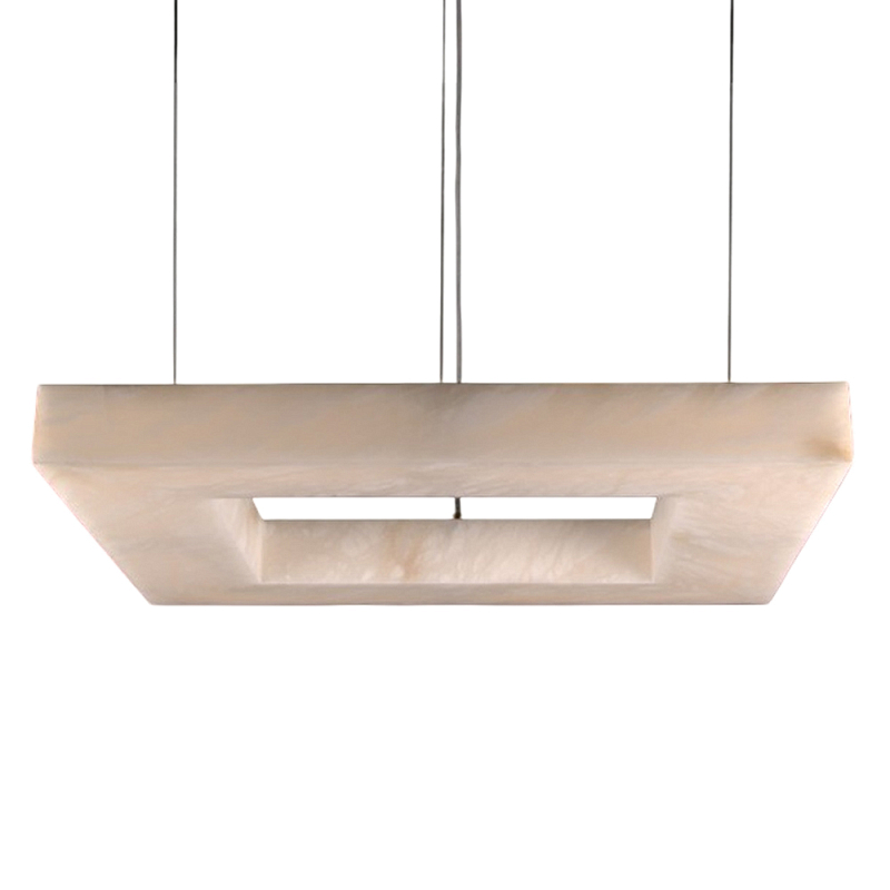 Люстра с квадратным каменным плафоном Calcite Square Light Латунь Белый Люстра с квадратным каменным плафоном Calcite Square Light Латунь Белый в Екатеринбурге | Loft Concept