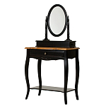 Трельяж черный из массива березы с зеркалом и ящиком Vintage варинант исполнения - 1 | Loft Concept в Екатеринбурге