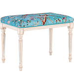 Банкетка из массива бука с цветочным принтом Turquoise Beige Chinoiserie Imperial  Garden Banquette варинант исполнения - 1 | Loft Concept в Екатеринбурге