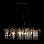 Люстра подвесная прямоугольная с бронзовыми акцентами и прозрачными стеклянными каплями Droplet Chandelier варинант исполнения - 2 | Loft Concept в Екатеринбурге