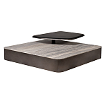 Столик журнальный квадратный  с полкой Sculptural Marble Accent с мрамором  варинант исполнения - 2 | Loft Concept в Екатеринбурге