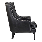 Кресло из натуральной кожи на 4-х деревянных ножках из массива бука Daniel Leather Armchair black варинант исполнения - 2 | Loft Concept в Екатеринбурге