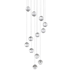 Люстра каскадная с прозрачными шарообразными плафонами Crystal Globule варинант исполнения - 1 | Loft Concept в Екатеринбурге