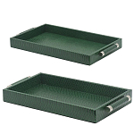 Комплект из двух прямоугольных подносов зеленого цвета Serpent варинант исполнения - 2 | Loft Concept в Екатеринбурге