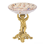 Чаша с цветочным орнаментом на ножке в виде бронзового ангела Eden Garden варинант исполнения - 1 | Loft Concept в Екатеринбурге