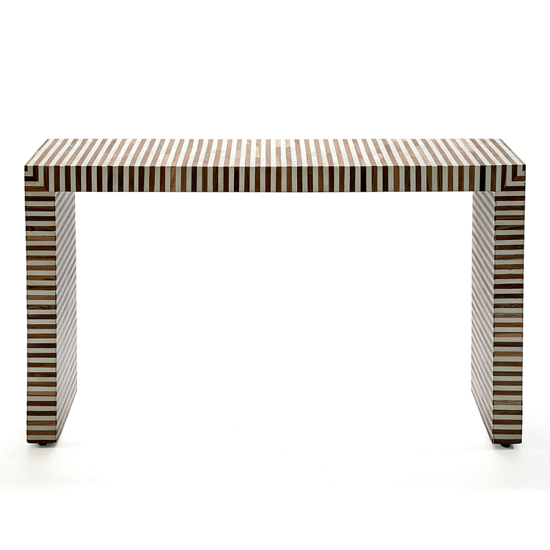 Консоль Дизайнерская Stripes Console Beige ivory ( слоновая кость ) Коричневый в Екатеринбурге | Loft Concept 
