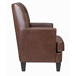 Кресло из натуральной кожи c мягкими подлокотниками на 4-х деревянных ножках из массива бука Joseph Armchair brown варинант исполнения - 2 | Loft Concept в Екатеринбурге