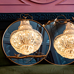 Зеркало настенное в раме золотого цвета с декором птица на ветке Mirror Portal варинант исполнения - 3 | Loft Concept в Екатеринбурге