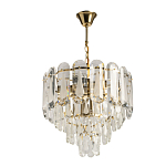 Люстра многоярусная с овальными прозрачными подвесками 36 см Harmonica варинант исполнения - 2 | Loft Concept в Екатеринбурге