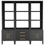 Модульный стеллаж Primo из трех составных элементов Черный дуб варинант исполнения - 1 | Loft Concept в Екатеринбурге