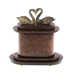 Часы настольные из натурального камня с декором в виде двух лебедей Swans Stone Clock варинант исполнения - 7 | Loft Concept в Екатеринбурге