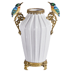 Ваза белого цвета из фарфора с птичкми White Garden варинант исполнения - 1 | Loft Concept в Екатеринбурге