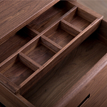 Прикроватный столик деревянный с 2-мя ящиками Moon Walnut Furniture варинант исполнения - 1 | Loft Concept в Екатеринбурге