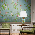 Настольная лампа голубая с изображением птиц Slip Away варинант исполнения - 5 | Loft Concept в Екатеринбурге