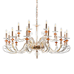 Люстра с 18-ю лампочками и изогнутыми прозрачными элементами из стекла Twisted Glass Candles Chandelier варинант исполнения - 1 | Loft Concept в Екатеринбурге