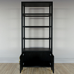 Стеллаж со стеклянными полками Elsa Dreams Black варинант исполнения - 3 | Loft Concept в Екатеринбурге