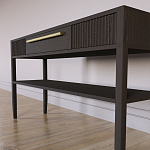 Дизайнерская Консоль с полкой и ящиком Primo Темный орех варинант исполнения - 5 | Loft Concept в Екатеринбурге