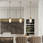 Подвесной светильник светодиодный с цилиндрическим плафоном Stone Helios варинант исполнения - 6 | Loft Concept в Екатеринбурге