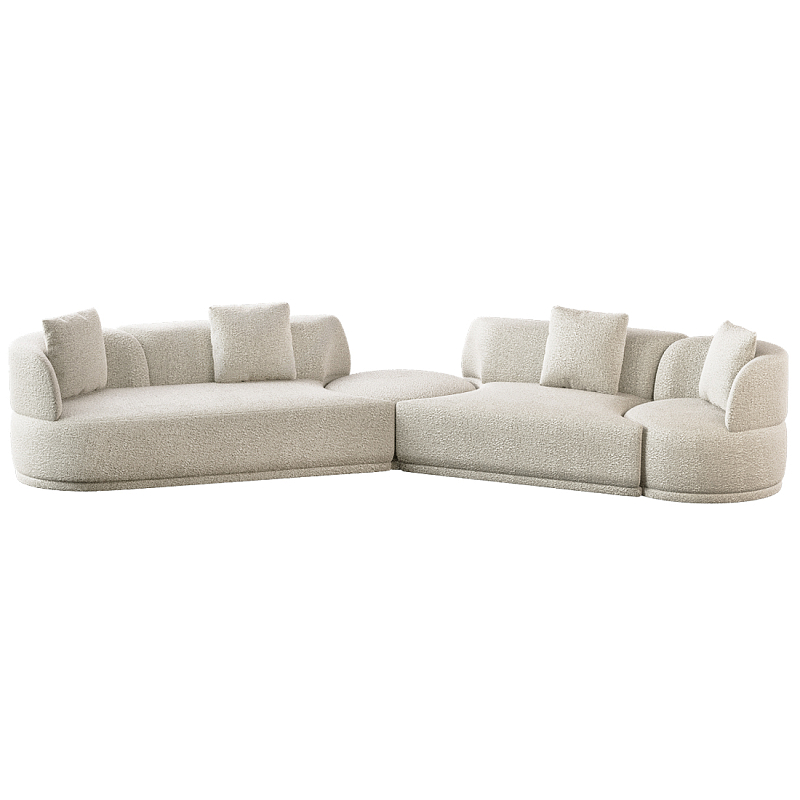 Угловой диван Calypso с поворотным механизмом и пуфом   Бежевый в Екатеринбурге | Loft Concept 