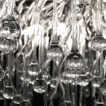 Люстра подвесная с прозрачными стеклянными подвесками в форме капель Диаметр 80 см Droplet Chandelier варинант исполнения - 10 | Loft Concept в Екатеринбурге