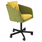 Стул с мягкой обивкой из велюра и подъемно-поворотным механизмом на колесиках Mason Green and Yellow варинант исполнения - 1 | Loft Concept в Екатеринбурге