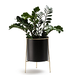 Кашпо из металла и латуни Elegance Elevated Planters черное варинант исполнения - 3 | Loft Concept в Екатеринбурге