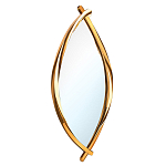 Зеркало овальное в деревянной золотистой раме Oval Gold Lines варинант исполнения - 1 | Loft Concept в Екатеринбурге