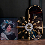 Часы настенные золотые из металла с декором в виде стрел Current Time варинант исполнения - 3 | Loft Concept в Екатеринбурге