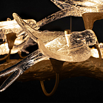 Люстра подвесная с прозрачными стеклянными птичками на ветвях Диаметр 80 см Serip Voa варинант исполнения - 10 | Loft Concept в Екатеринбурге