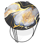 Стол журнальный круглый со столешницей из стекла Gold and Black Marble варинант исполнения - 2 | Loft Concept в Екатеринбурге