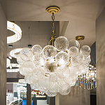 Люстра подвесная с рифлёными стеклянными шарами в форме воздушного облака Berries Chandelier варинант исполнения - 4 | Loft Concept в Екатеринбурге