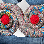 Кукла из одежды и павлопосадских платков Rusalka Blue Jeans варинант исполнения - 3 | Loft Concept в Екатеринбурге