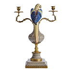 Подсвечникв образе попугая из фарфора с бронзовыми элементами Eden Garden варинант исполнения - 3 | Loft Concept в Екатеринбурге