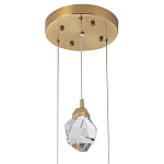 Подвесной светильник с 3-мя хрустальными плафонами Esme Crystal Brass Trio Hanging lamp варинант исполнения - 2 | Loft Concept в Екатеринбурге