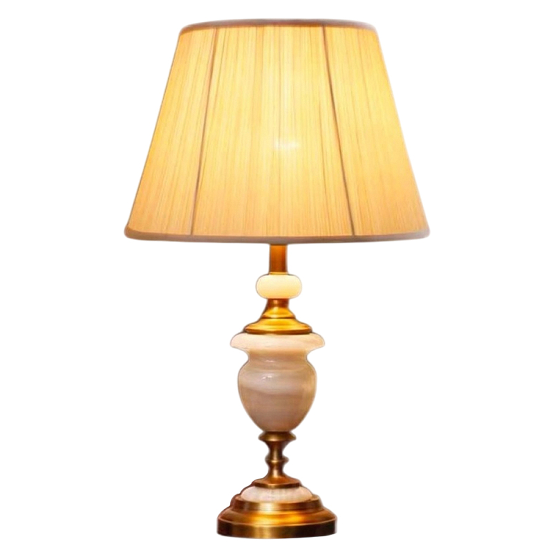 Настольная лампа керамическая с тканевым абажуром Millennium Бронза Белый в Екатеринбурге | Loft Concept 