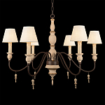 Люстра на металлическом основании с 6-ю белыми тканевыми абажурами Terrain варинант исполнения - 6 | Loft Concept в Екатеринбурге