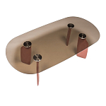 Обеденный стол со стеклянной столешницей и розовыми ножками с тканевой обивкой Wrigley варинант исполнения - 1 | Loft Concept в Екатеринбурге