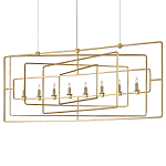 Люстра золотая из пересекающихся прямоугольных элементов Thin Intersecting Rectangles варинант исполнения - 2 | Loft Concept в Екатеринбурге