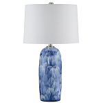 Настольная лампа керамическая с бело-синими мазками Painterly Strokes варинант исполнения - 3 | Loft Concept в Екатеринбурге