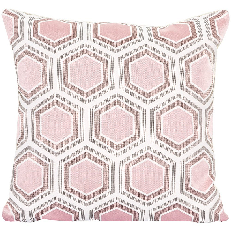 Подушка Hexagon Pink Geometry Белый Розовый пастельный в Екатеринбурге | Loft Concept 