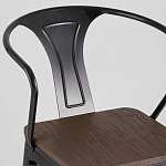 Черный глянцевый стул с сиденьем из натурального дерева TOLIX варинант исполнения - 6 | Loft Concept в Екатеринбурге