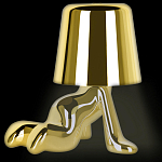 Настольная лампа фигурная цвета золото с гладким абажуром Высота 17 см Sophia варинант исполнения - 3 | Loft Concept в Екатеринбурге