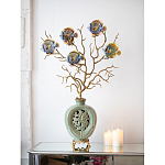 Ваза зеленая с бронзовыми ветвями и фарфоровыми рыбками Eden Garden варинант исполнения - 4 | Loft Concept в Екатеринбурге