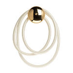 Бра с круглым золотистым основанием и белыми изогнутыми световыми линиями Luke Lampco Tracer Lamp варинант исполнения - 1 | Loft Concept в Екатеринбурге