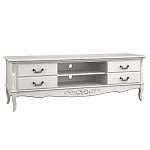 ТВ-тумба белая из массива бука с 4-мя ящиками и 2-мя полками White Provence варинант исполнения - 1 | Loft Concept в Екатеринбурге