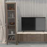 Витрина левая 1-дверная с ящиком и 5-ю белыми полками Harper Line варинант исполнения - 1 | Loft Concept в Екатеринбурге