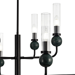 Люстра с 8-ю плафонами в форме стеклянных трубок и мраморных декоративных элементов Montreal варинант исполнения - 5 | Loft Concept в Екатеринбурге