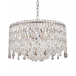 Люстра круглая с хрустальными подвесками на серебряном каркасе Roul Crystal Light варинант исполнения - 5 | Loft Concept в Екатеринбурге