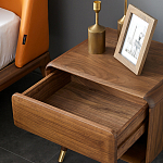 Прикроватная деревянная тумба с ящиком и нишей для хранения Moon Walnut Furniture варинант исполнения - 2 | Loft Concept в Екатеринбурге